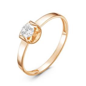 Золотое кольцо КЮЗ Del'ta D115556 с фианитом D115556 фото