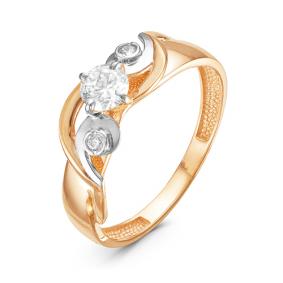 Золотое кольцо КЮЗ Del'ta D115564 с фианитом D115564 фото