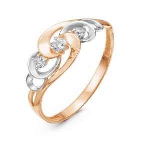Золотое кольцо КЮЗ Del'ta D115565 с фианитом D115565 фото