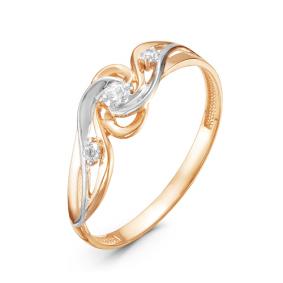 Золотое кольцо КЮЗ Del'ta D115575 с фианитом D115575 фото