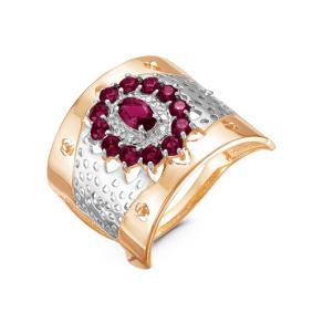 Золотое кольцо КЮЗ Del'ta D115671 с фианитом и кварцем D115671 фото