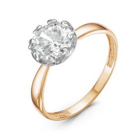 Золотое кольцо КЮЗ Del'ta D115680 с фианитом D115680 фото