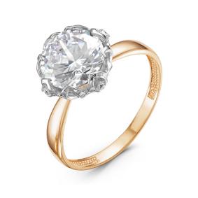 Золотое кольцо КЮЗ Del'ta D115683 с фианитом D115683 фото