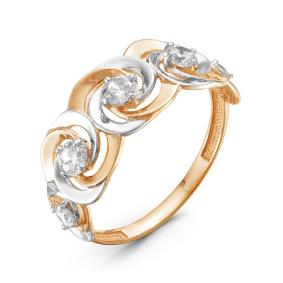 Золотое кольцо КЮЗ Del'ta D115733 с фианитом D115733 фото