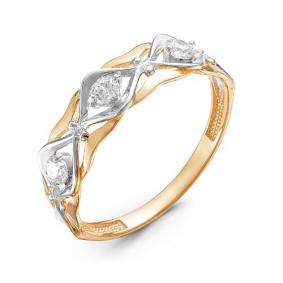 Золотое кольцо КЮЗ Del'ta D115735 с фианитом D115735 фото