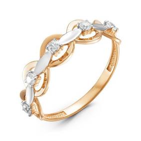 Золотое кольцо КЮЗ Del'ta D115740 с фианитом D115740 фото