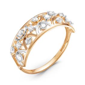 Золотое кольцо КЮЗ Del'ta D115741 с фианитом D115741 фото