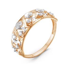 Золотое кольцо КЮЗ Del'ta D115743 с фианитом D115743 фото