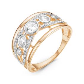 Золотое кольцо КЮЗ Del'ta D115811 с фианитом D115811 фото