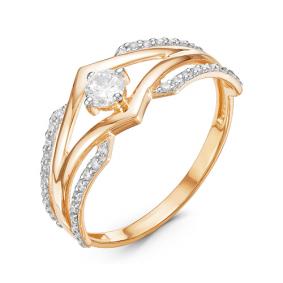 Золотое кольцо КЮЗ Del'ta D115812 с фианитом D115812 фото