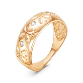 Золотое кольцо КЮЗ Del'ta D115870 с фианитом D115870 фото