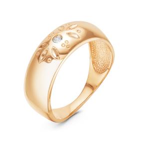 Золотое кольцо КЮЗ Del'ta D115871 с фианитом D115871 фото