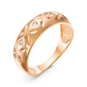 Золотое кольцо КЮЗ Del'ta D115873 с фианитом D115873 фото