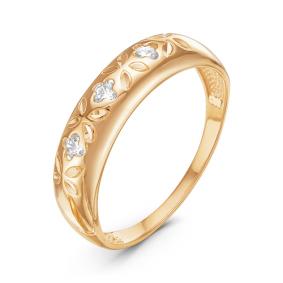 Золотое кольцо КЮЗ Del'ta D115876 с фианитом D115876 фото