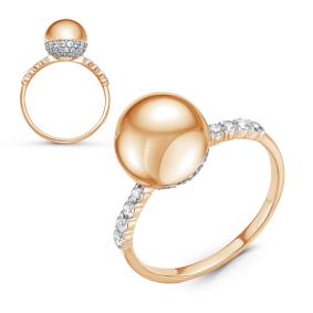 Золотое кольцо КЮЗ Del'ta D115926 с фианитом D115926 фото