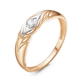 Золотое кольцо КЮЗ Del'ta D115958 с фианитом D115958 фото