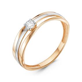 Золотое кольцо КЮЗ Del'ta D115985 с фианитом D115985 фото