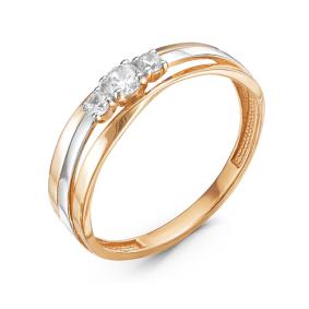 Золотое кольцо КЮЗ Del'ta D115986 с фианитом D115986 фото