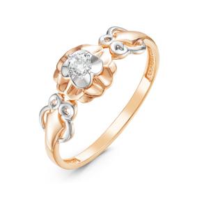 Золотое кольцо КЮЗ Del'ta D116001 с фианитом D116001 фото