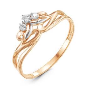 Золотое кольцо КЮЗ Del'ta D116061 с фианитом D116061 фото