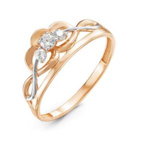 Золотое кольцо КЮЗ Del'ta D116063 с фианитом D116063 фото