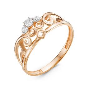 Золотое кольцо КЮЗ Del'ta D116066 с фианитом D116066 фото