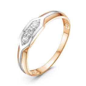 Золотое кольцо КЮЗ Del'ta D116075 с фианитом D116075 фото