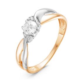 Золотое кольцо КЮЗ Del'ta D116096 с фианитом D116096 фото