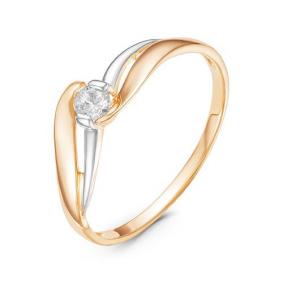 Золотое кольцо КЮЗ Del'ta D116103 с фианитом D116103 фото
