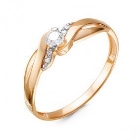 Золотое кольцо КЮЗ Del'ta D116104 с фианитом D116104 фото