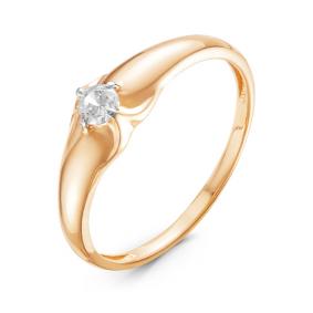 Золотое кольцо КЮЗ Del'ta D116106 с фианитом D116106 фото