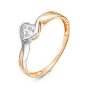 Золотое кольцо КЮЗ Del'ta D116110 с фианитом D116110 фото