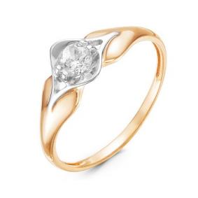 Золотое кольцо КЮЗ Del'ta D116113 с фианитом D116113 фото