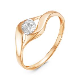 Золотое кольцо КЮЗ Del'ta D116119 с фианитом D116119 фото