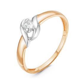 Золотое кольцо КЮЗ Del'ta D116125 с фианитом D116125 фото