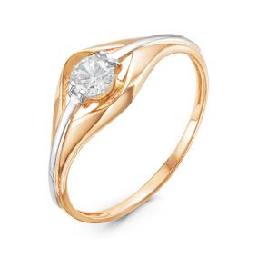 Золотое кольцо КЮЗ Del'ta D116127 с фианитом D116127 фото