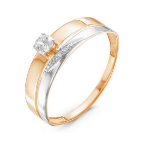 Золотое кольцо КЮЗ Del'ta D116133 с фианитом D116133 фото