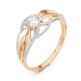 Золотое кольцо КЮЗ Del'ta D116147 с фианитом D116147 фото