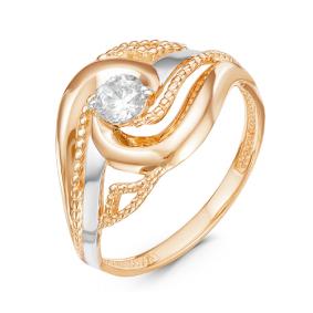 Золотое кольцо КЮЗ Del'ta D116150 с фианитом D116150 фото