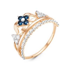 Золотое кольцо КЮЗ Del'ta D116196 с фианитом и кварцем D116196 фото