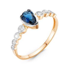 Золотое кольцо КЮЗ Del'ta D116209 с фианитом и кварцем D116209 фото