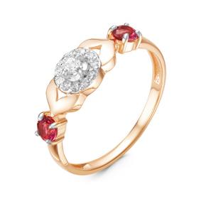 Золотое кольцо КЮЗ Del'ta D116218 с фианитом D116218 фото