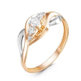 Золотое кольцо КЮЗ Del'ta D116238 с фианитом D116238 фото