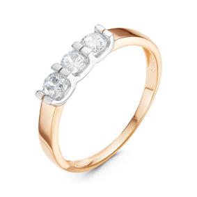 Золотое кольцо КЮЗ Del'ta D116255 с фианитом D116255 фото