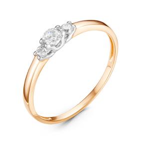 Золотое кольцо КЮЗ Del'ta D116267 с фианитом D116267 фото