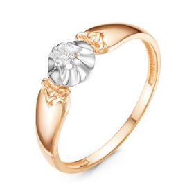 Золотое кольцо КЮЗ Del'ta D116304 с фианитом D116304 фото