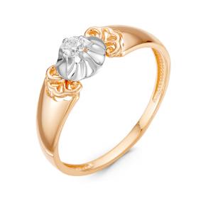 Золотое кольцо КЮЗ Del'ta D116306 с фианитом D116306 фото