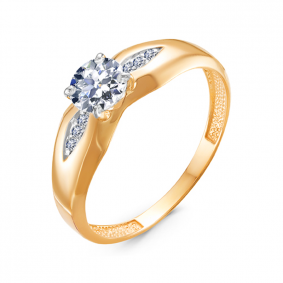 Золотое кольцо КЮЗ Del'ta D116349 с фианитом D116349 фото