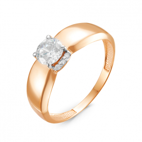 Золотое кольцо КЮЗ Del'ta D116350 с фианитом D116350 фото