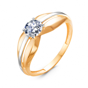 Золотое кольцо КЮЗ Del'ta D116355 с фианитом D116355 фото